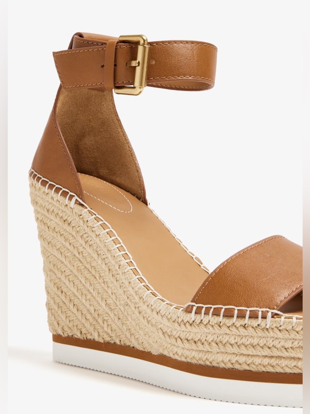 See By Chloe Glyn Espadrille Platform Wedge Leather Sandals Sz 40 BNWB - Picture 5 of 14